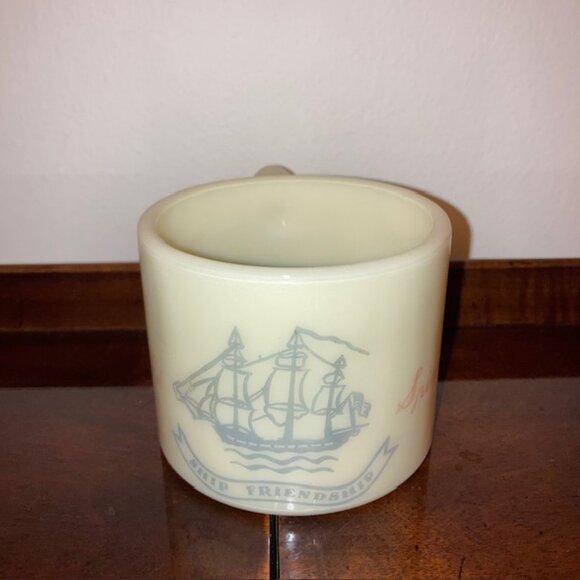 Vintage Shulton Custard Glass Old Spice "Ship Friendship" Shaving Mug - Picture 1 of 6